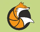Logo with drawn fox integrated in lens aperture